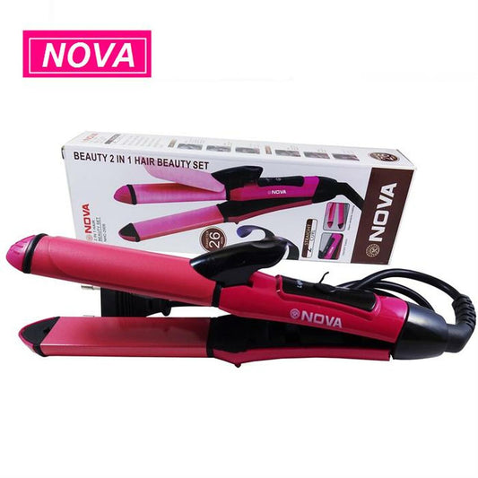 (2 in 1) Nova Hair Straightener and Hair Curler | Hair Straightner and Curler for Women